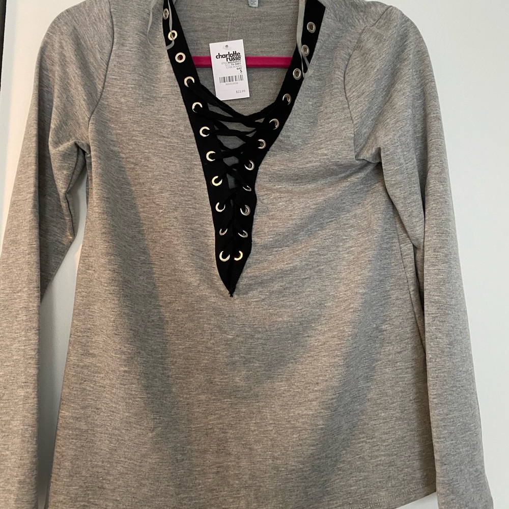 Top with lace up detail